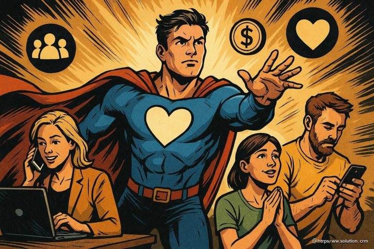 Super héros protégeant des personnes et symboles