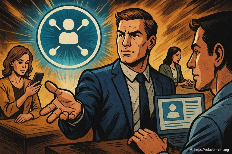 Professionnels discutant gestion relation client