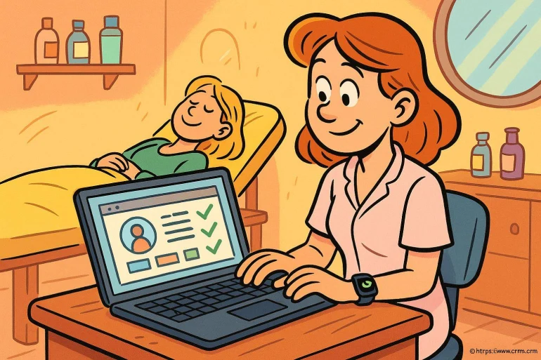 Professionnelle santé avec ordinateur et patiente