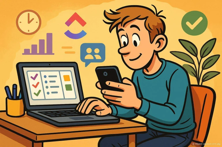 Jeune homme utilisant ordinateur et smartphone