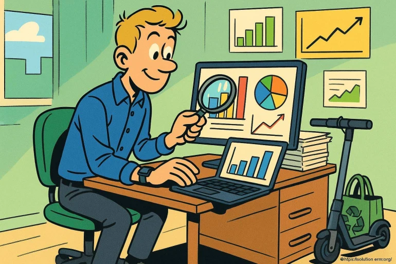 Homme analysant graphiques au bureau