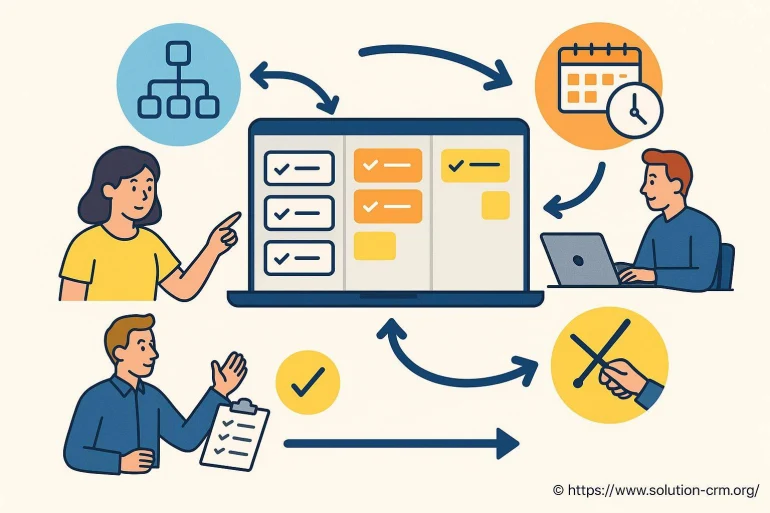 Illustration gestion de projet collaboratif