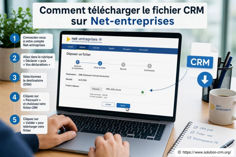 Comment télécharger le fichier CRM sur net-entreprises facilement