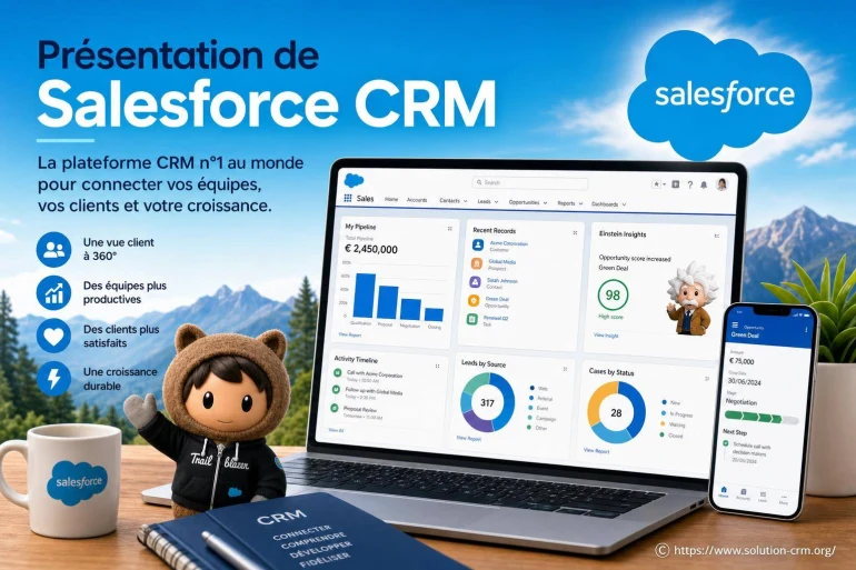 Présentation de Salesforce CRM : fonctionnalités, IA et automatisation