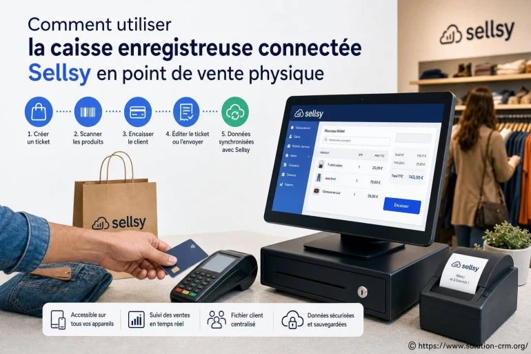 Comment utiliser la caisse enregistreuse connectée Sellsy en point de vente physique ?
