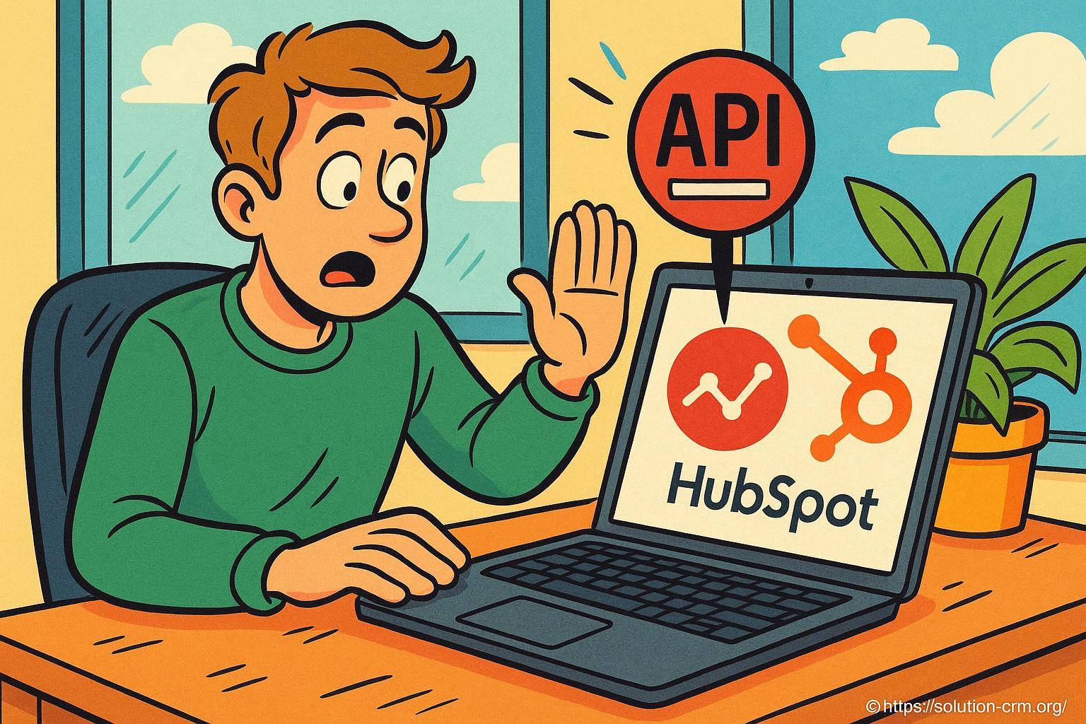 Homme surpris refusant lAPI HubSpot