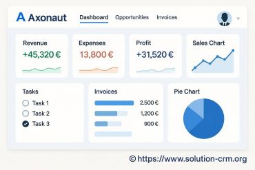 Axonaut dashboard : vue d'ensemble et fonctionnalités clés