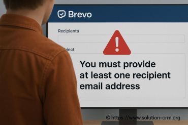 Brevo : comment résoudre l'erreur 'You must provide at least one recipient email address'
