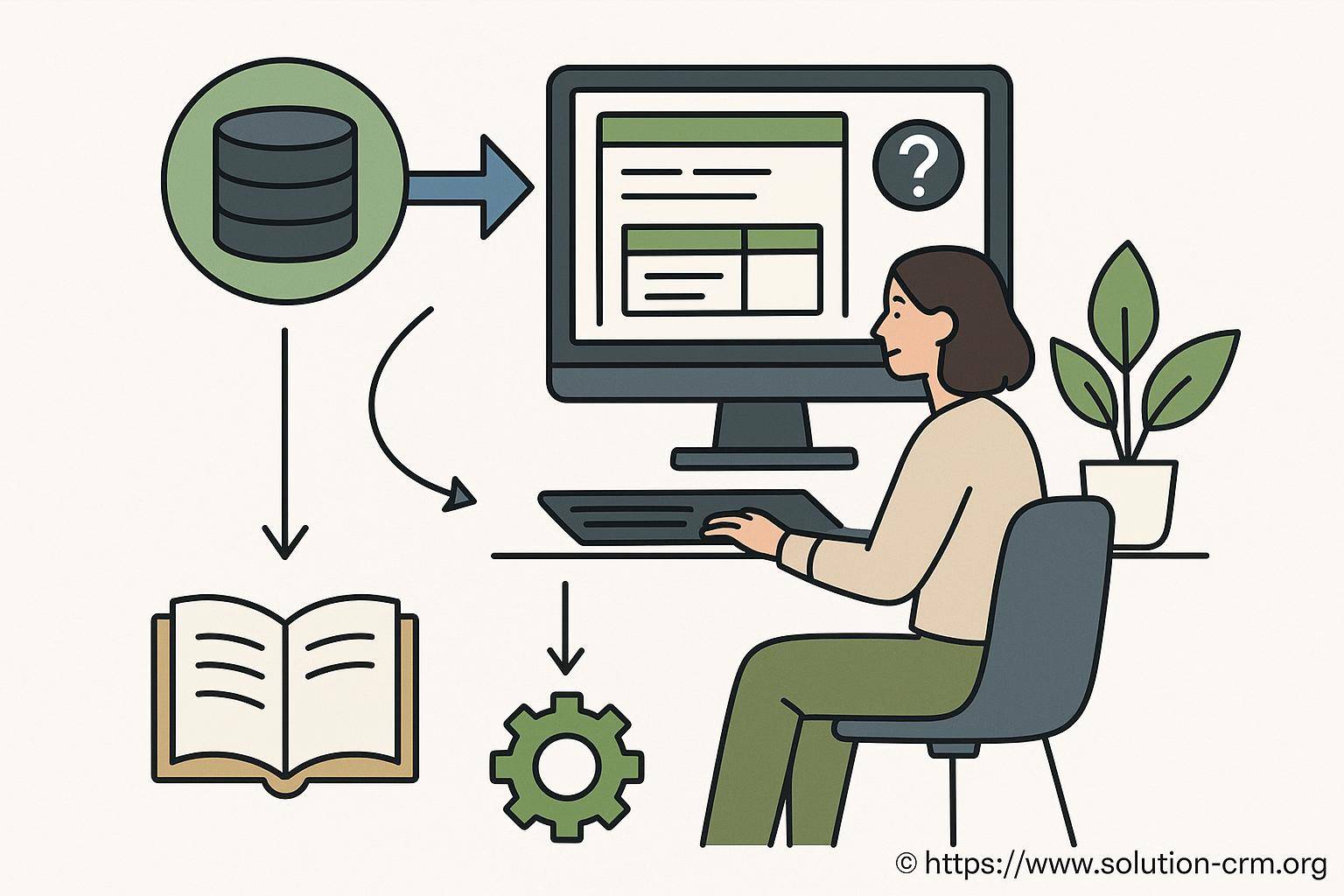 Personne travaillant sur base de données informatique