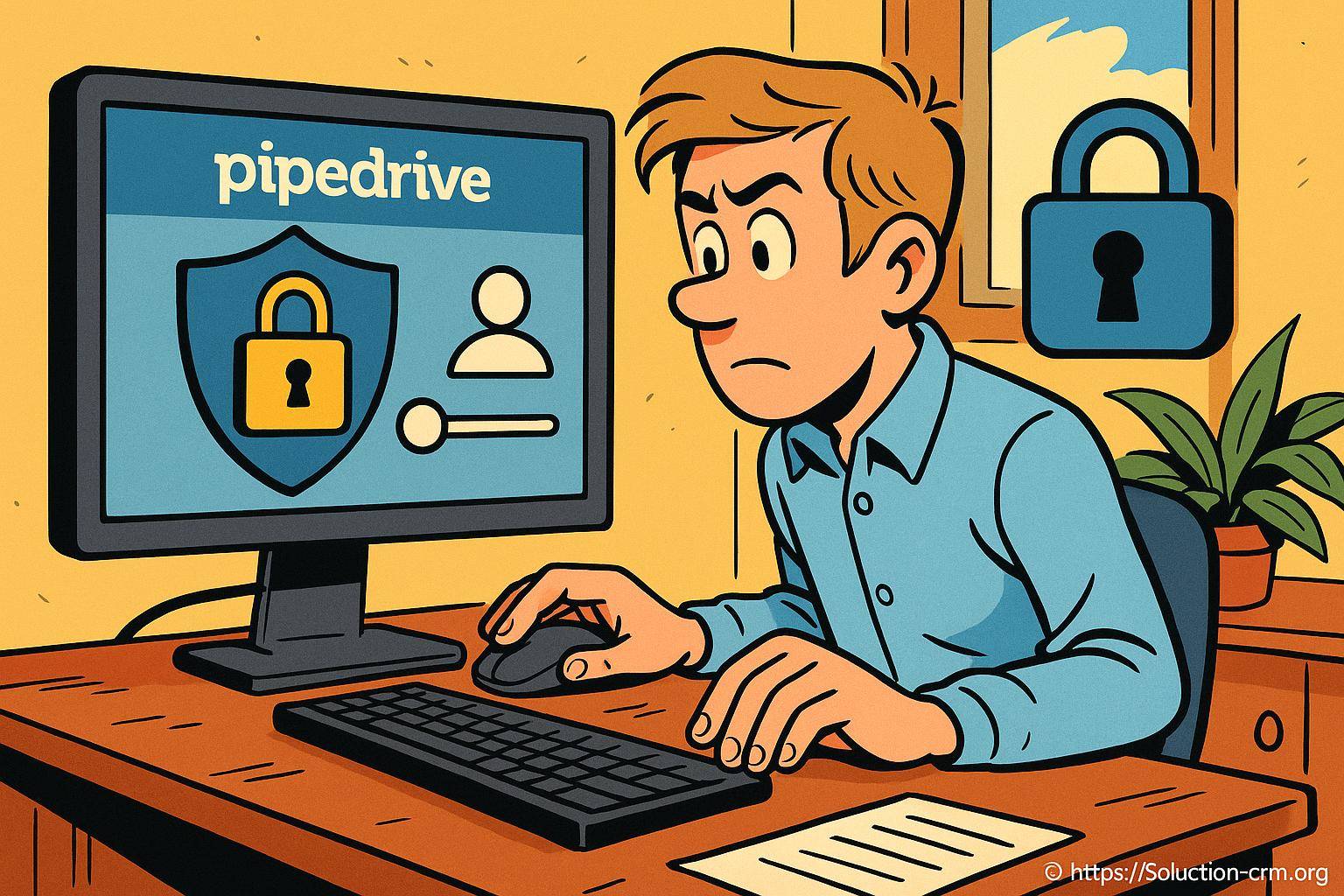 Homme préoccupé par la sécurité informatique