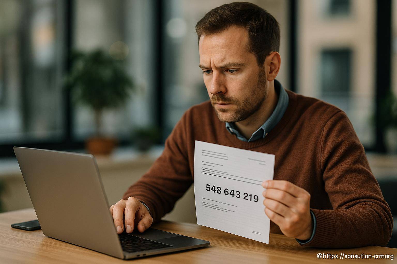 Homme concentré vérifiant document numérique