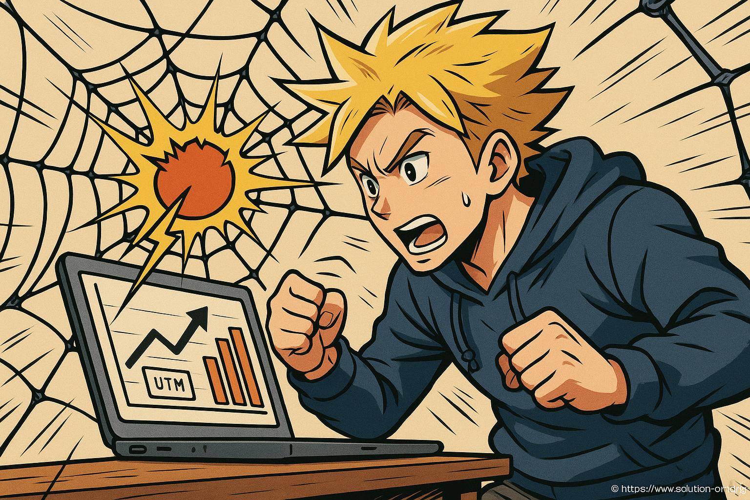 Homme énervé devant ordinateur portable