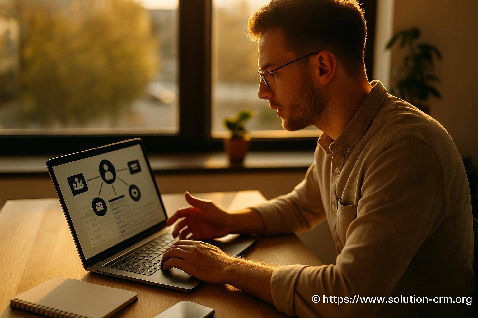 Homme utilisant un ordinateur portable