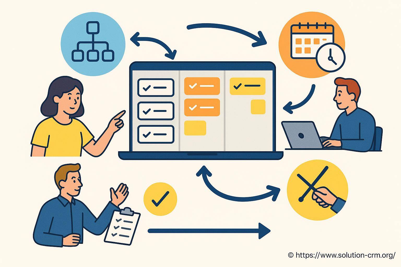 Illustration gestion de projet collaboratif