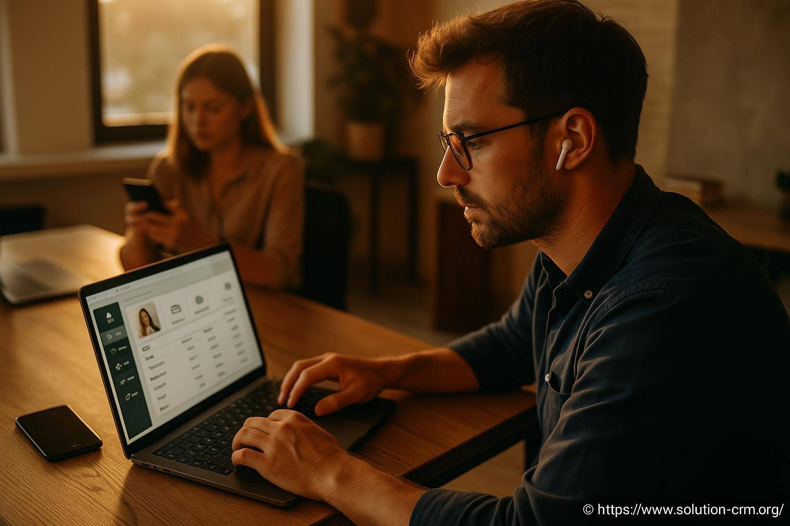 Homme travaillant sur ordinateur portable